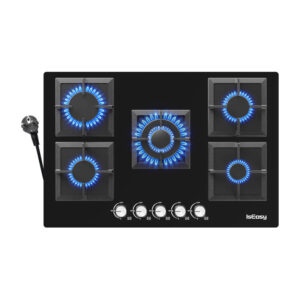 IsEasy MGBG-775S2 Γυάλινη εστία αερίου πέντε ζωνών (τετράγωνη)