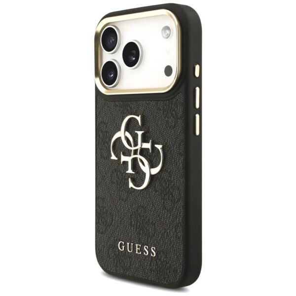 4957c08ca192ec3413b963d49d704d8d GUESS case for IPHONE 17 Pro GUHCP17LP4G4BCSK (PU W/ Big 4G Classic & Big Strap Metal Buttons) black