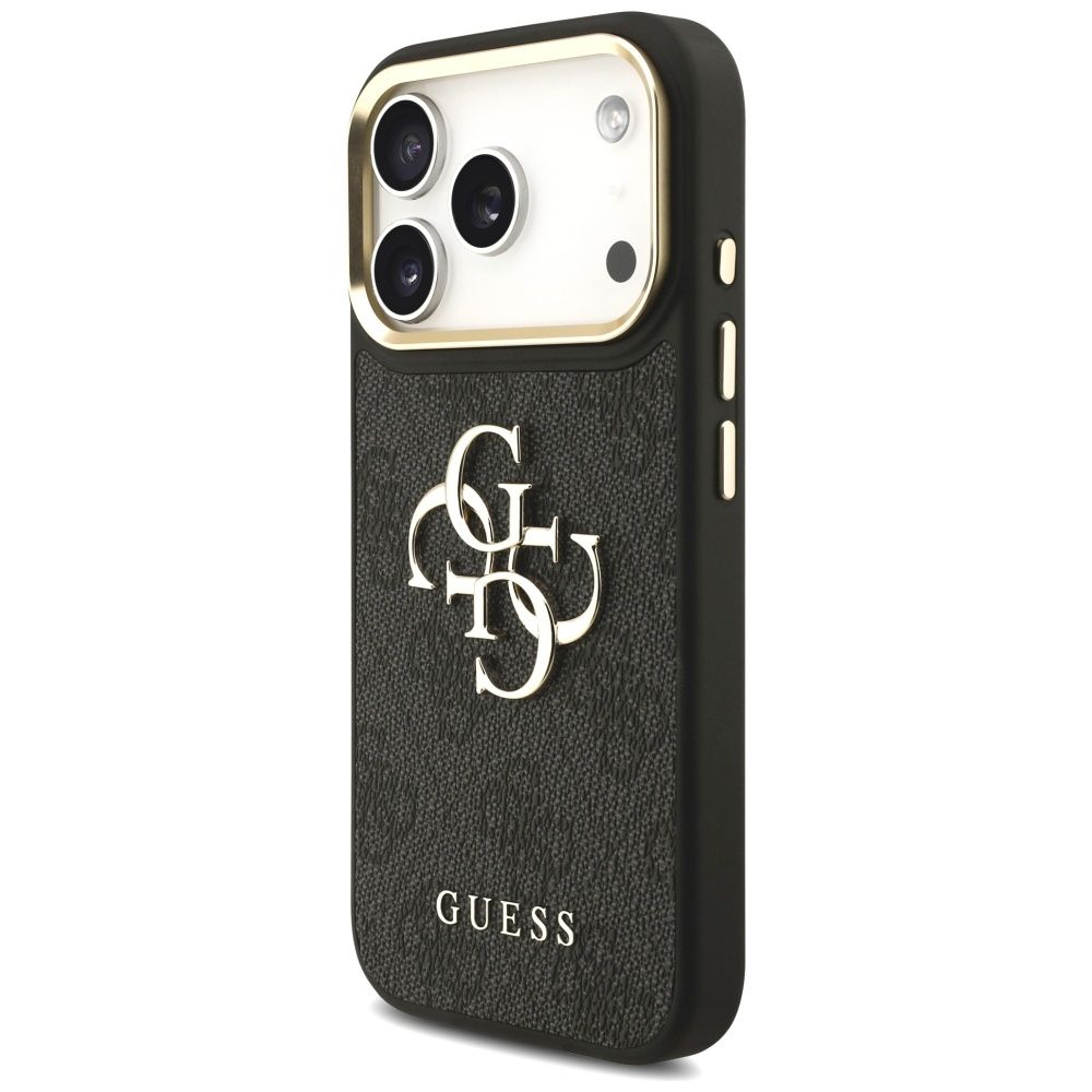 4957c08ca192ec3413b963d49d704d8d GUESS case for IPHONE 17 Pro GUHCP17LP4G4BCSK (PU W/ Big 4G Classic & Big Strap Metal Buttons) black