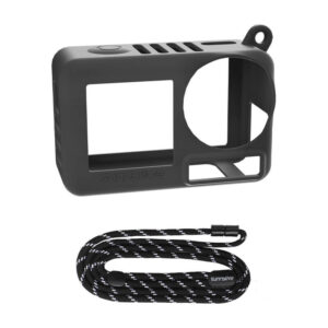 Sunnylife OA5-BHT885-D θήκη σιλικόνης με λουράκι για ACTION 5 PRO (μαύρο)