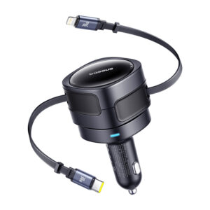Baseus Enjoyment Max φορτιστής αυτοκινήτου με καλώδια USB-C+Lightning 60W Μαύρο