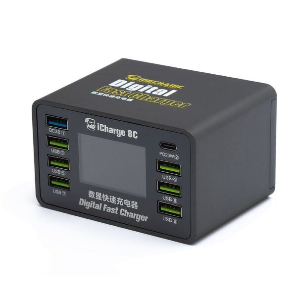 4ad93bdef74efc86f6989f0a3e7d0215 MECHANIC iCharge 8C 8-Port DC Power Supply PD QC3.0