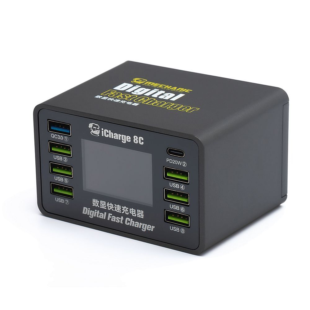 4ad93bdef74efc86f6989f0a3e7d0215 MECHANIC iCharge 8C 8-Port DC Power Supply PD QC3.0