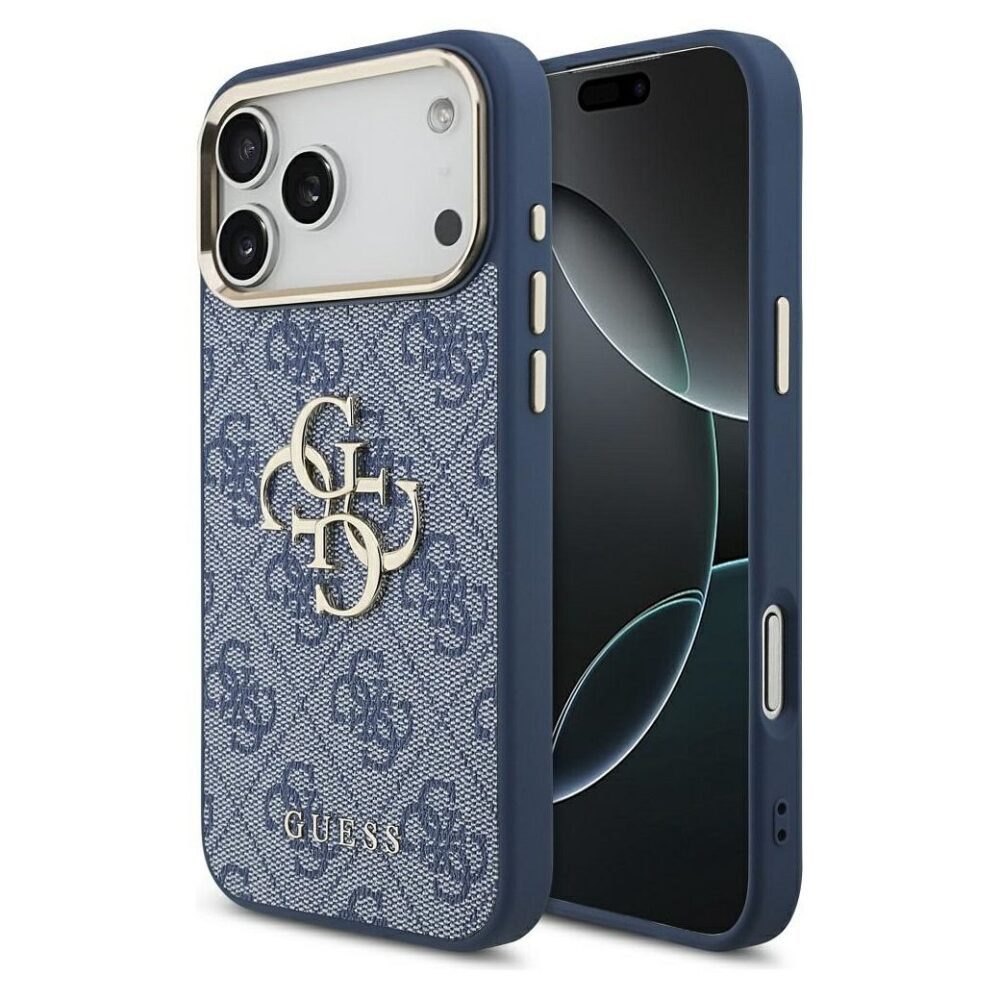 4b2a66f7cf7320bcf208d74b226721d6 GUESS case for IPHONE 17 Pro Max GUHCP17X4GMGCBL (PU W/ Big 4G Classic Logo) gold blue