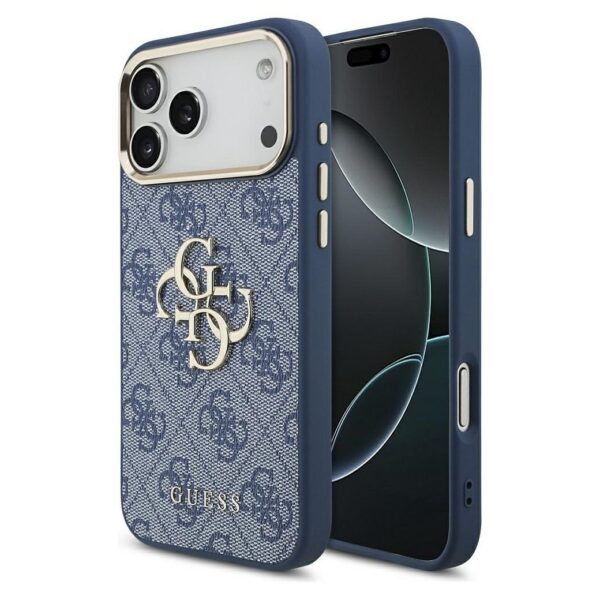 4b2a66f7cf7320bcf208d74b226721d6 GUESS case for IPHONE 17 Pro Max GUHCP17X4GMGCBL (PU W/ Big 4G Classic Logo) gold blue