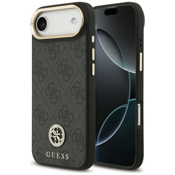 4b61f45786ad5704e549ab54a2fc6ec0 GUESS case for IPHONE 17 Air compatible with MagSafe GUHMP17MP4GRMDEK (PU W/ 4G Strass Logo) black