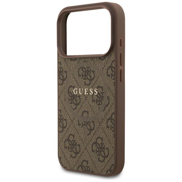 4bebff16ad4ea2a3519a34433b628eec GUESS case for IPHONE 17 Pro compatible with MagSafe GUHMP17LG4GFRW (PU 4G Ring Classic Logo) brown