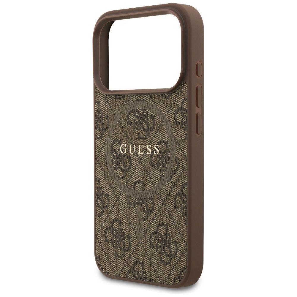 4bebff16ad4ea2a3519a34433b628eec GUESS case for IPHONE 17 Pro compatible with MagSafe GUHMP17LG4GFRW (PU 4G Ring Classic Logo) brown