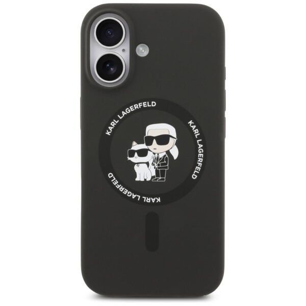 KARL LAGERFELD case for IPHONE 17 compatible with MagSafe KLHMP17SSCMKCRHK (Silicone KC Body Ring) black