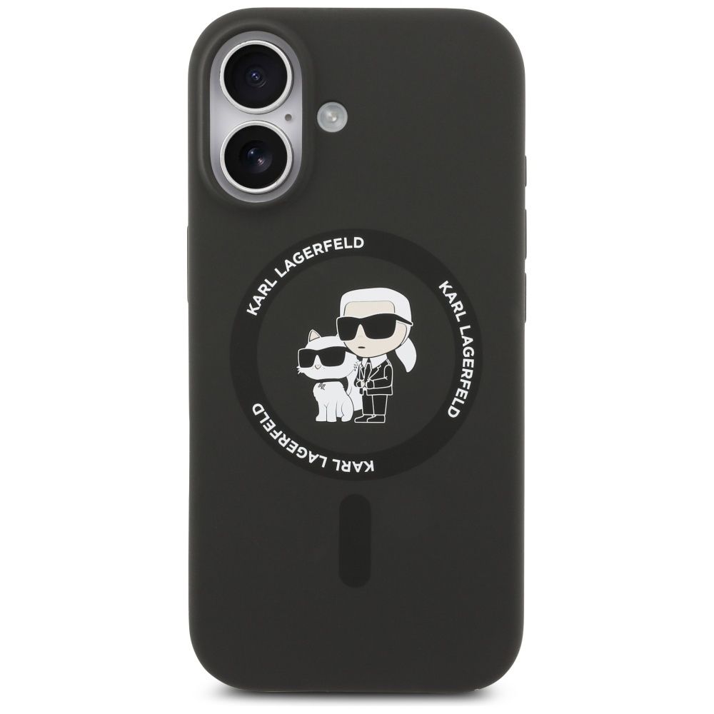 KARL LAGERFELD case for IPHONE 17 compatible with MagSafe KLHMP17SSCMKCRHK (Silicone KC Body Ring) black