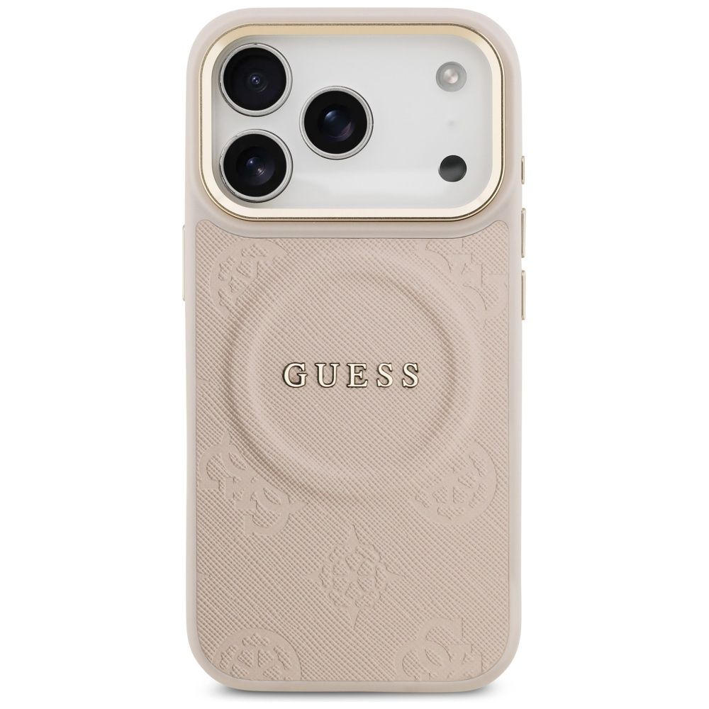 4c25d6ef45ed9efe64f68c2a5a9877c3 GUESS case for IPHONE 17 Pro compatible with MagSafe GUHMP17LPSAMSECP (PU W/ Peony Hot Stamp) pink