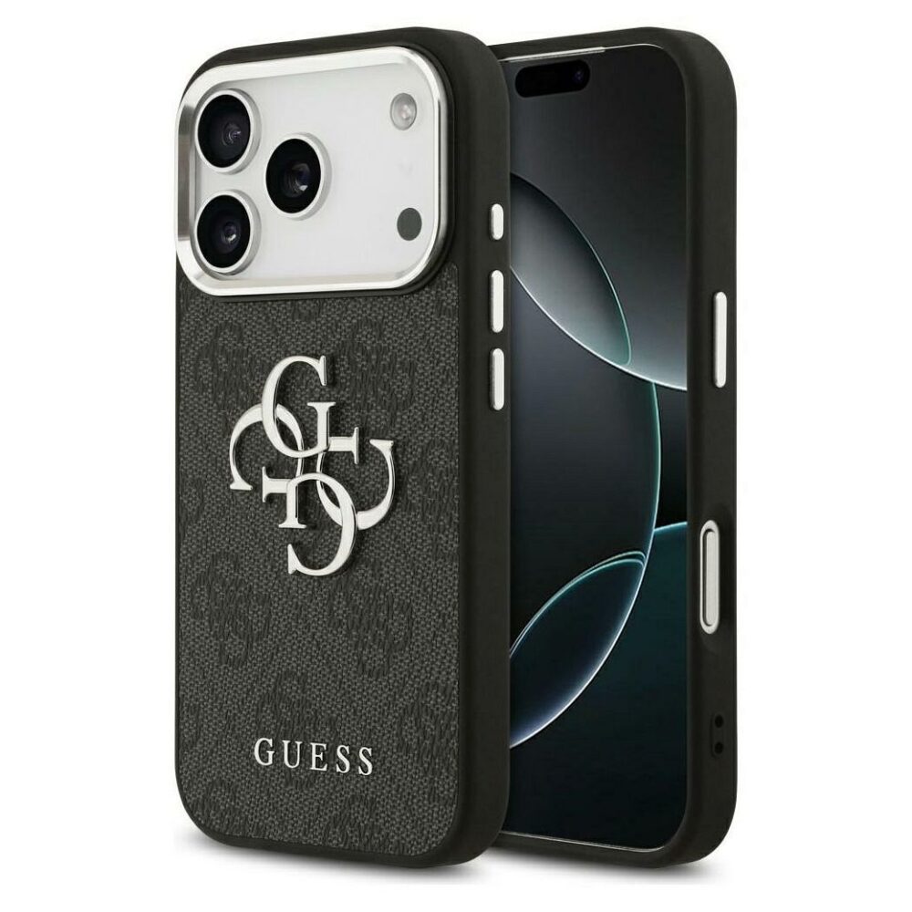 GUESS case for IPHONE 17 Pro Max GUHCP17XP4G4SMCK (PU W/ Big 4G Classic Logo) silver black