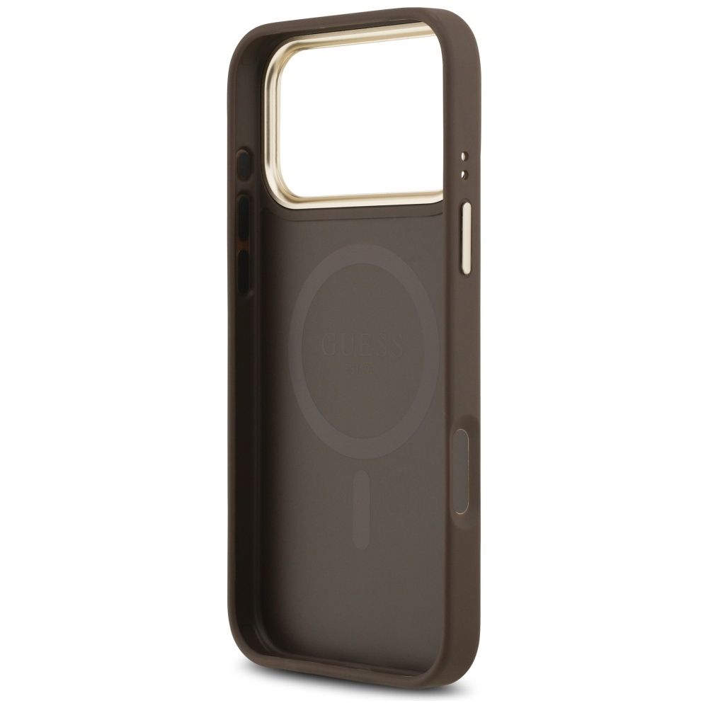 4d34be89920d17d3528611b30635a335 GUESS case for IPHONE 17 Pro Max compatible with MagSafe GUHMP17XPG4SEMCW (PU W/ 4G Stripe) brown