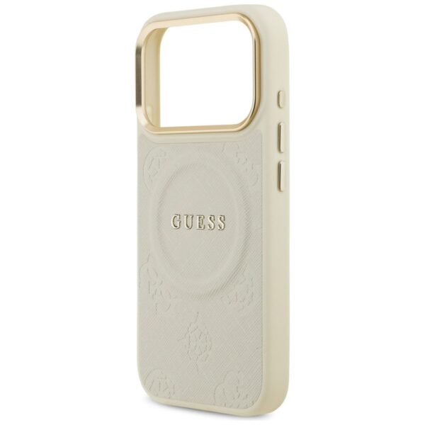 4ecade95ed21ede6ee30ac33f96738ba GUESS case for IPHONE 17 Pro compatible with MagSafe GUHMP17LPSAMSECE (PU W/ Peony Hot Stamp) beige