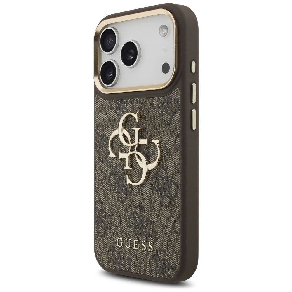 4f49cbcfbb52a8c2f6b22f8d05ea21c1 GUESS case for IPHONE 17 Pro GUHCP17LP4G4BCSW (PU W/ Big 4G Classic & Big Strap Metal Buttons) brown