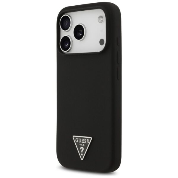 GUESS case for IPHONE 17 Pro compatible with MagSafe GUHMP17LSCTRLMK (Silicone W/ Triangle Logo) black