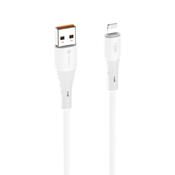 FORCELL F-ENERGY C343 cable USB A to Lightning 2,4A 12W Silicone 1 m white