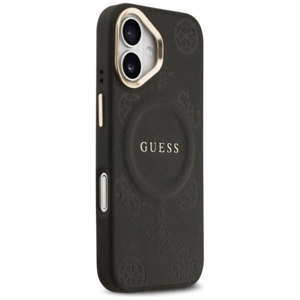 500865211539149a903c24070eeb43ca GUESS case for IPHONE 17 compatible with MagSafe GUHMP17SPSAMSECK (PU W/ Peony Hot Stamp) black