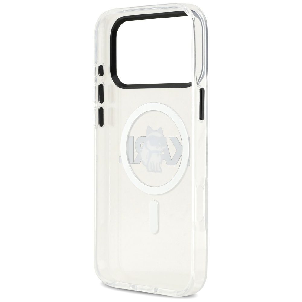 KARL LAGERFELD case for IPHONE 17 Pro compatible with MagSafe KLHMP17LHGCHGKBT (IML Choupette Sketch Logo) transparent