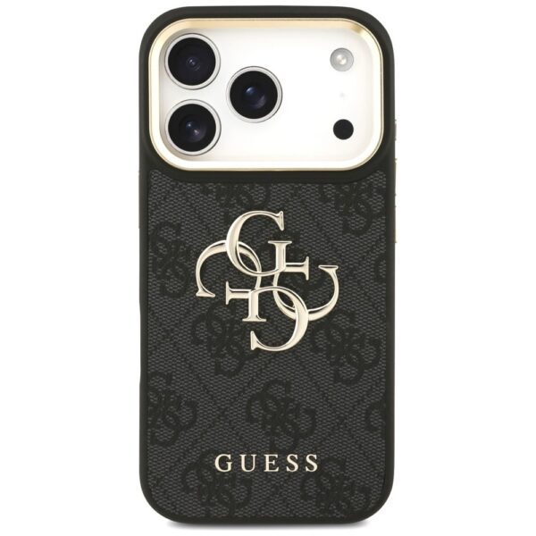 50cc13841c0feb125fde3b8f2a04fa8f GUESS case for IPHONE 17 Pro GUHCP17LP4G4BCSK (PU W/ Big 4G Classic & Big Strap Metal Buttons) black