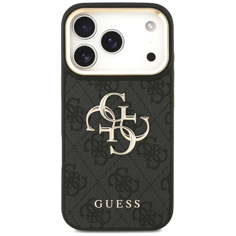 50cc13841c0feb125fde3b8f2a04fa8f GUESS case for IPHONE 17 Pro GUHCP17LP4G4BCSK (PU W/ Big 4G Classic & Big Strap Metal Buttons) black