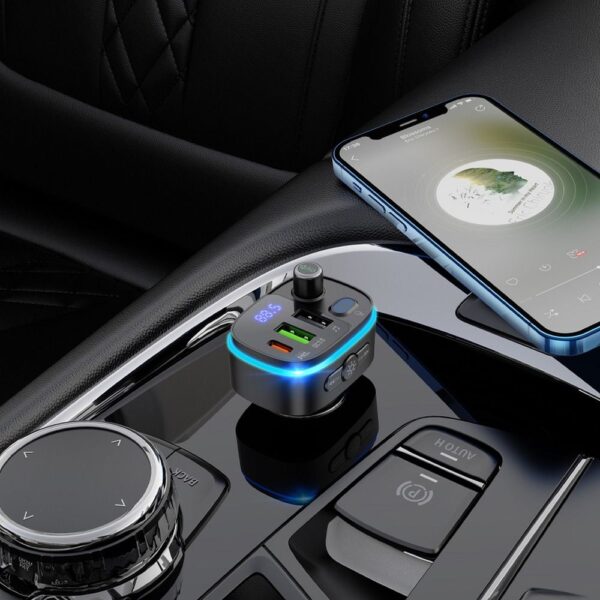 50e17a7c041c27726f37b59570bb0638 Car transmitter bluetooth Hoco 2 x USB A + USB C QC3.0 PD 20W E62 black