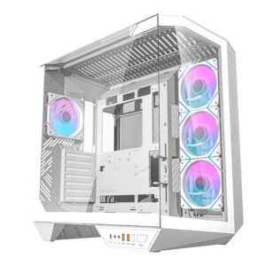 Darkflash DY470 θήκη υπολογιστή (λευκό) + 4 ανεμιστήρες + στήριγμα GPU