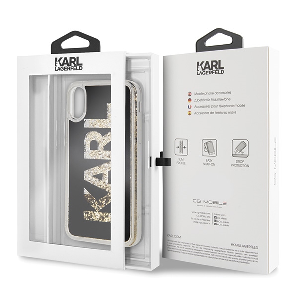 Karl Lagerfeld Karl Logo Glitter iPhone X/Xs Case - Blackeng
