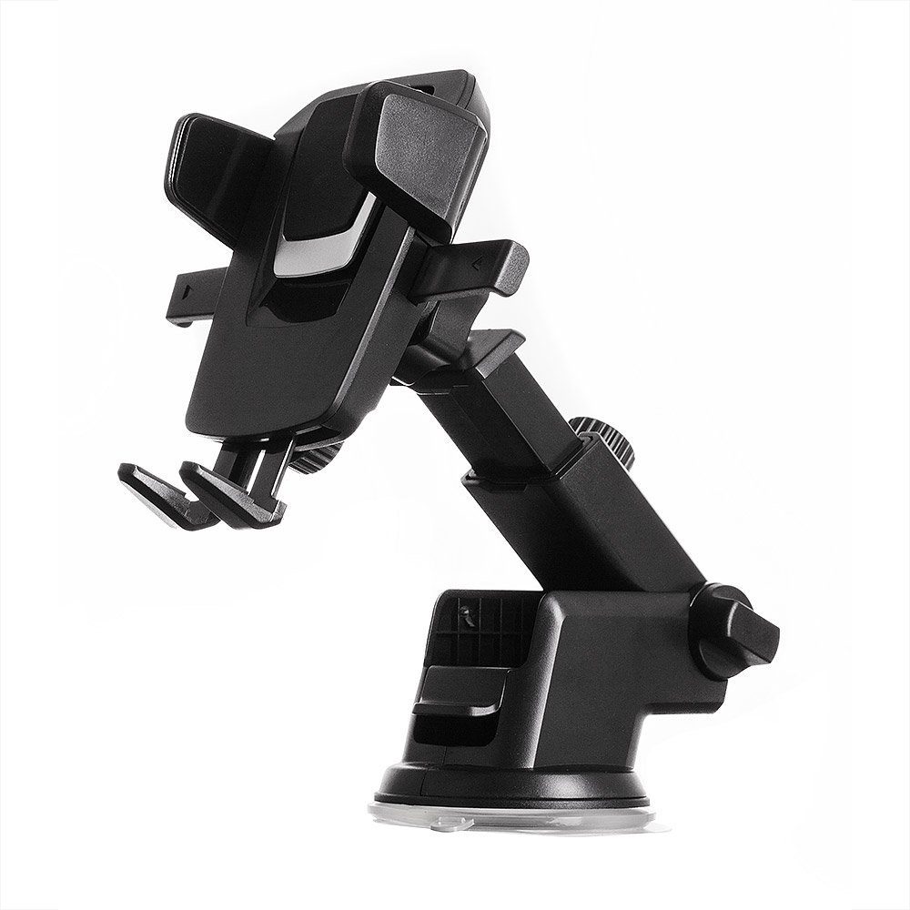 52120_2 Telescopic adjustable car holder for dashboard, glass, blackeng