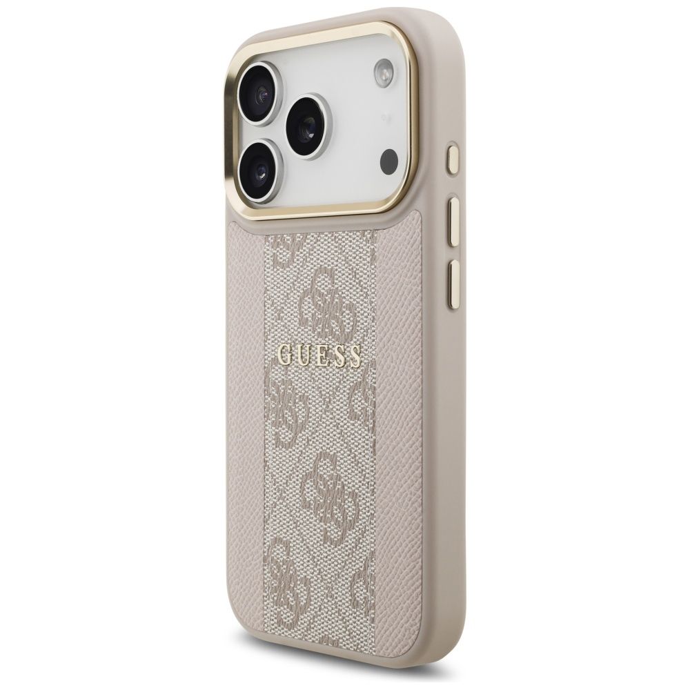 5279bc313090960e7980c3dc93dd3df1 GUESS case for IPHONE 17 Pro compatible with MagSafe GUHMP17LPG4SEMCP (PU W/ 4G PU Stripe) pink