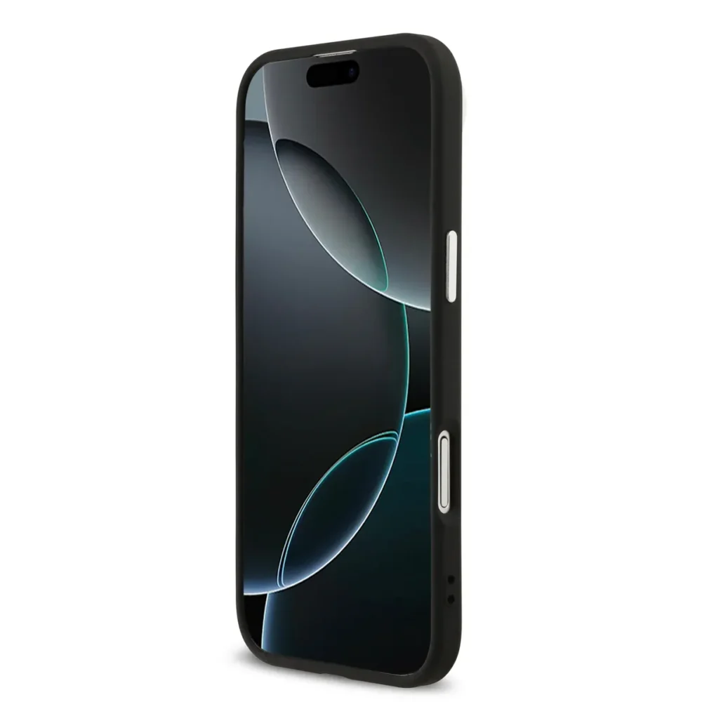 54a8ec0722910b2091e78b025742a1e6 GUESS case for IPHONE 17 GUHCP17SP4G4SMCK (4G PU Leather Case with Big 4G and Classic Logo and Silver Metal Camera Frame) black