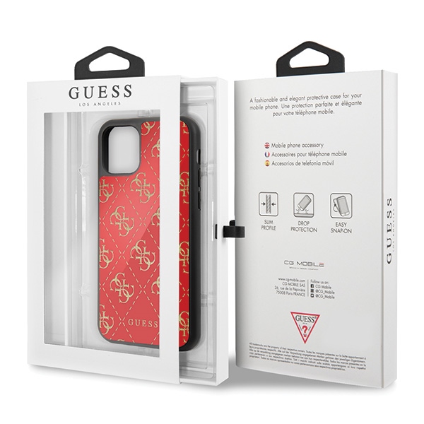 Guess GUHCN584GGPRE iPhone 11 Pro red/red hard case 4G Double Layer Glittereng