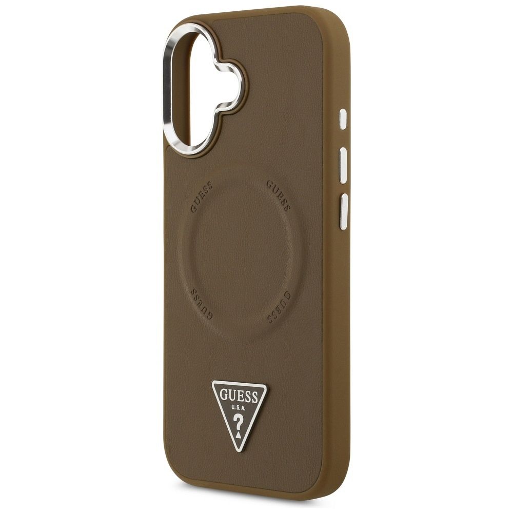 GUESS case for IPHONE 17 compatible with MagSafe GUHMP17SPSDTSCMW (PU W/ Triangle Logo) brown