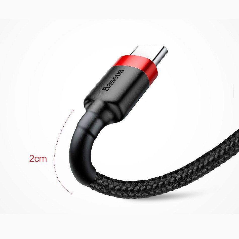 56084_12 Baseus Cafule Cable Durable Nylon Cable USB / USB-C QC3.0 2A 3M Black-Red (CATKLF-U91)eng