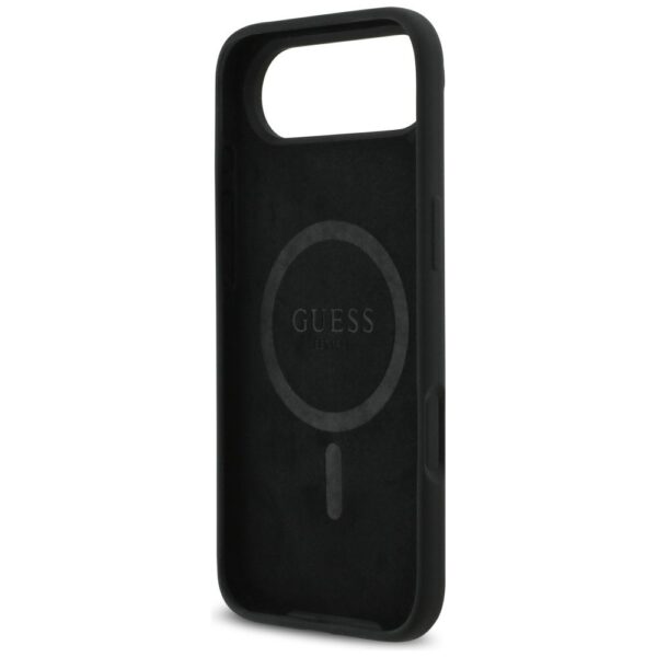 GUESS case for IPHONE 17 Air compatible with MagSafe GUHMP17MSCTRLMK (Silicone W/ Triangle Logo) black