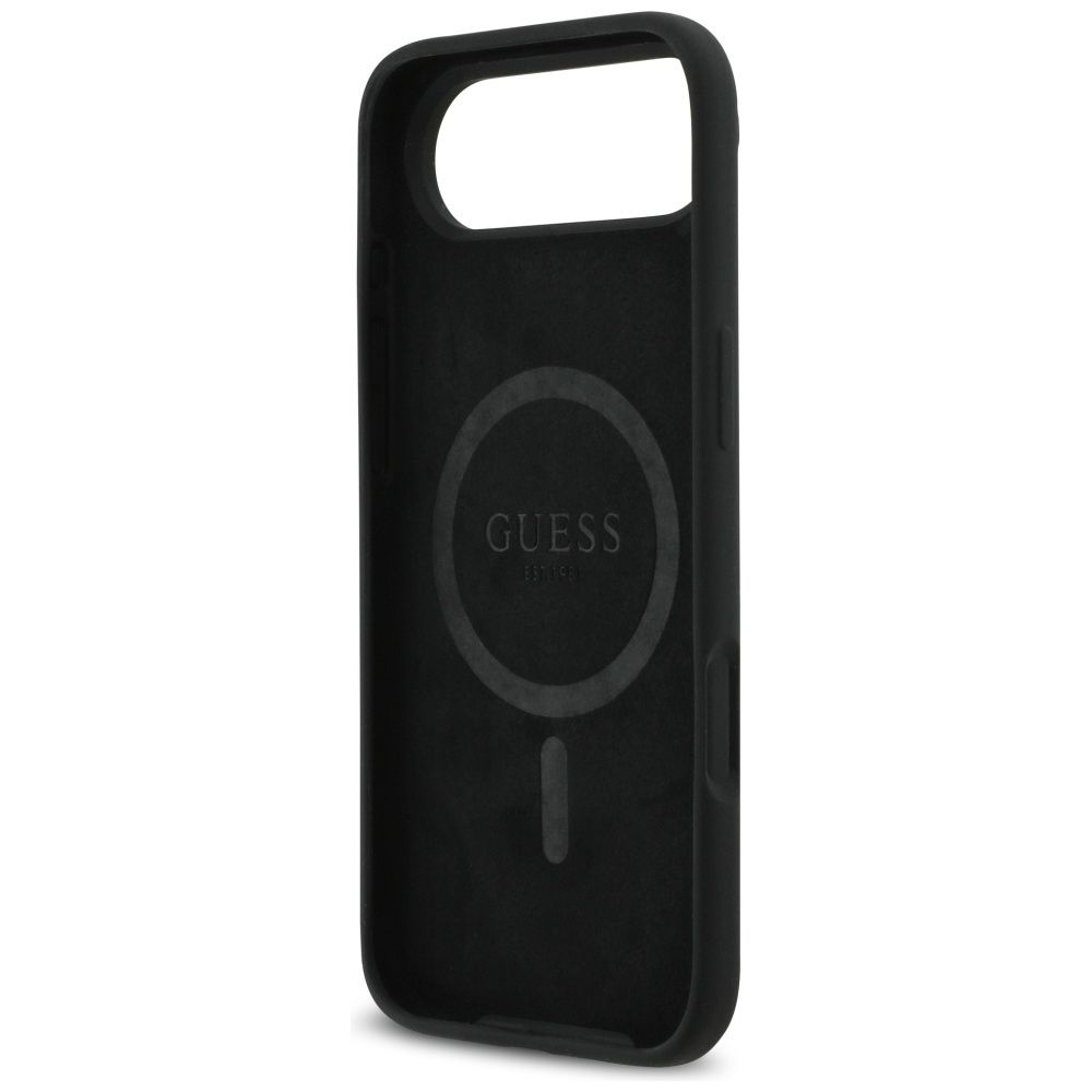 GUESS case for IPHONE 17 Air compatible with MagSafe GUHMP17MSCTRLMK (Silicone W/ Triangle Logo) black