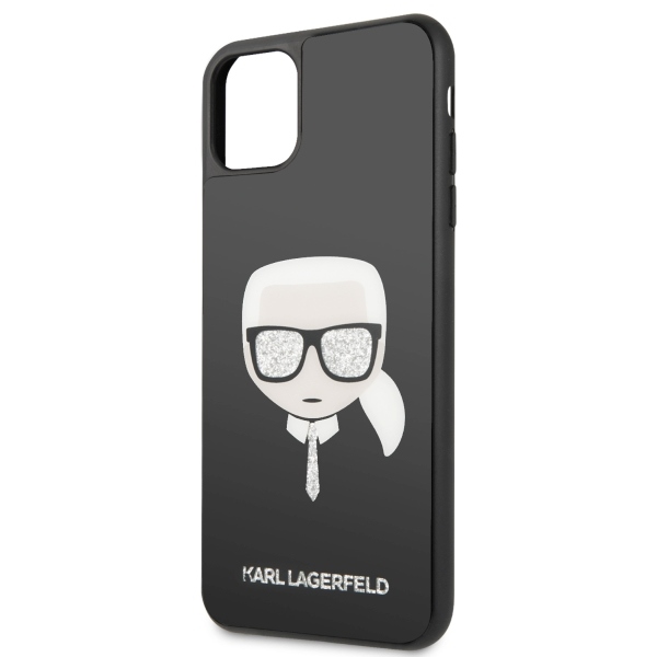 Karl Lagerfeld KLHCN65DLHBK iPhone 11 Pro Max czarny/black Iconic Glitter Karl`s Headeng