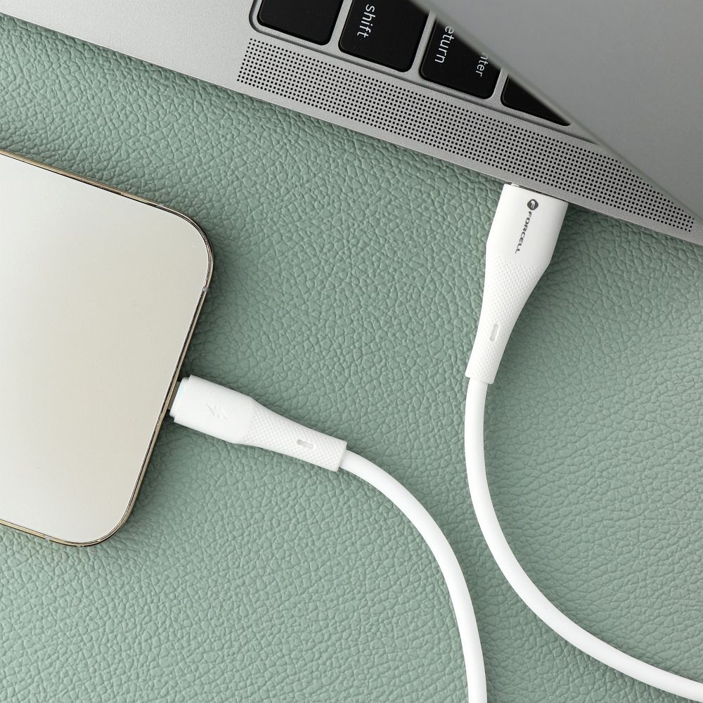 FORCELL F-ENERGY C343 cable USB A to Lightning 2,4A 12W Silicone 1 m white