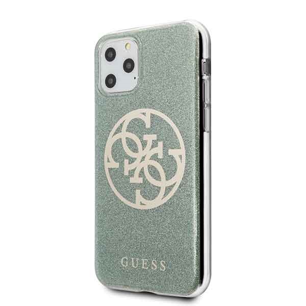 Guess GUHCN58PCUGLKA iPhone 11 Pro khaki hard case 4G Circle Glittereng