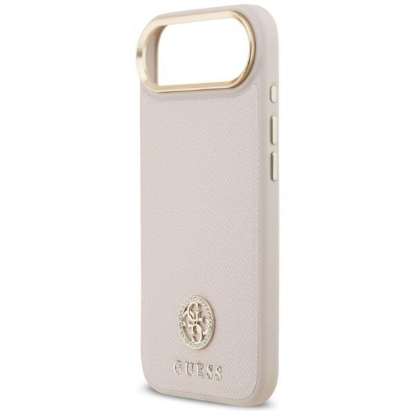 5764d74e68e314fbfa0ae70eff3fe52d GUESS case for IPHONE 17 Air compatible with MagSafe GUHMP17MPGCRMDEP (PU W/ Grained Strass Logo) pink