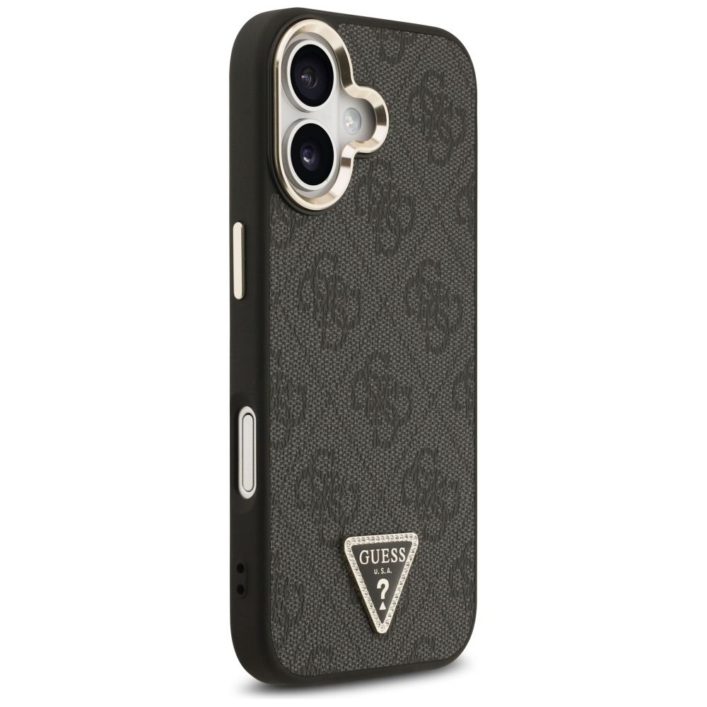 59b820bdcf67e430b1d9d0928b0c3c75 GUESS case for IPHONE 17 compatible with MagSafe GUHMP17SP4GTDGMK (4G PU W/ Triangle Logo) gold black