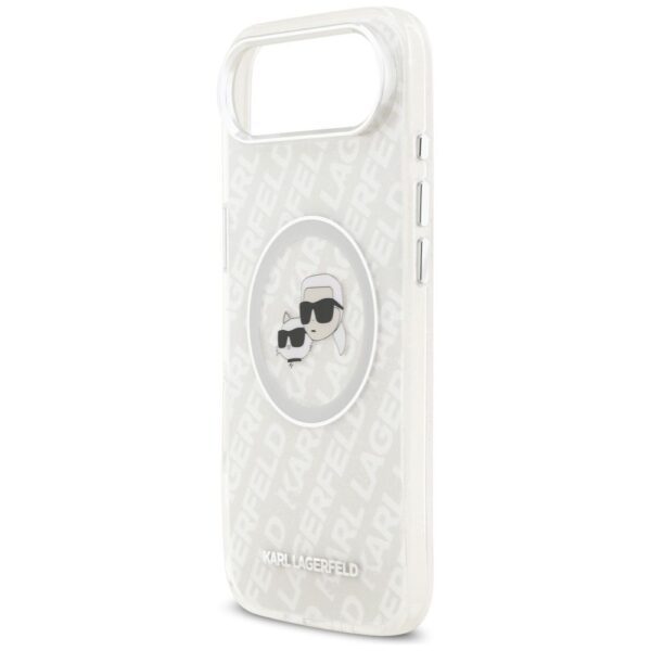 KARL LAGERFELD case for IPHONE 17 Air compatible with MagSafe KLHMP17MHMKBKCHOG (IML Glitter K&C Heads Logo) gray