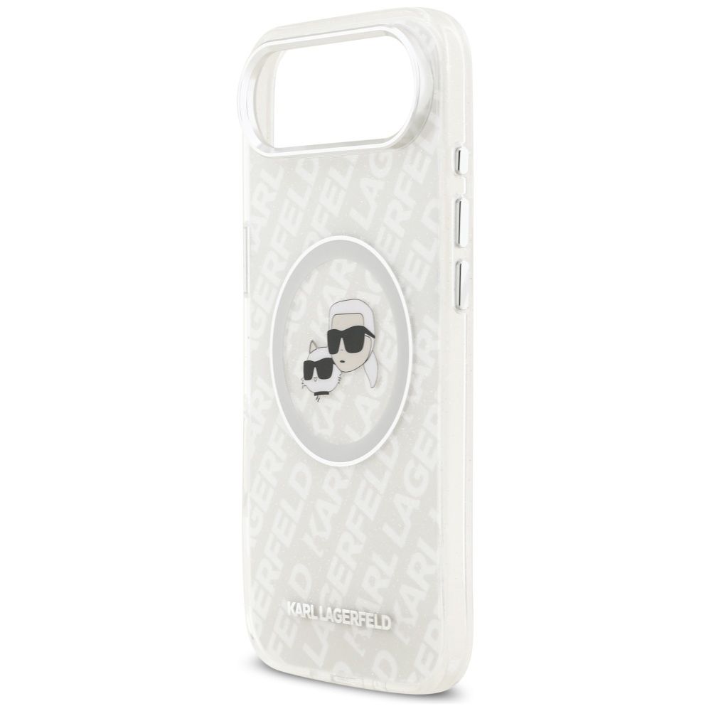 5a7c8ca3a8044b7b1ed580ef71458e04 KARL LAGERFELD case for IPHONE 17 Air compatible with MagSafe KLHMP17MHMKBKCHOG (IML Glitter K&C Heads Logo) gray