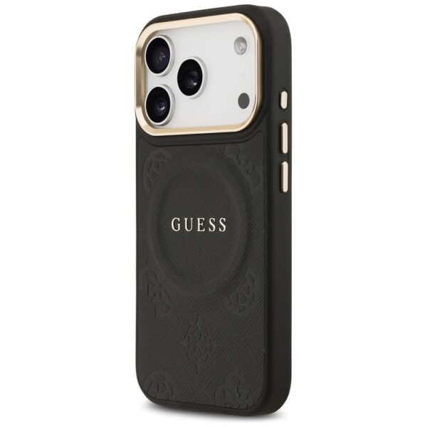 5afd15514d95e170106e4816c9483e80 GUESS case for IPHONE 17 Pro compatible with MagSafe GUHMP17LPSAMSECK (PU W/ Peony Hot Stamp) black