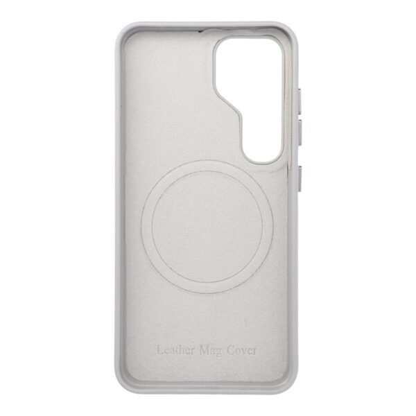 LEATHER MAG COVER case for SAMSUNG S25 grey
