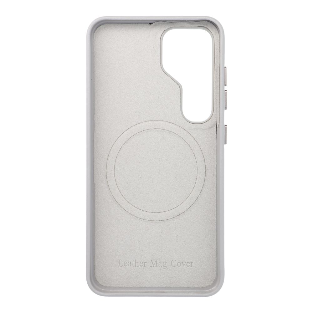 LEATHER MAG COVER case for SAMSUNG S25 grey