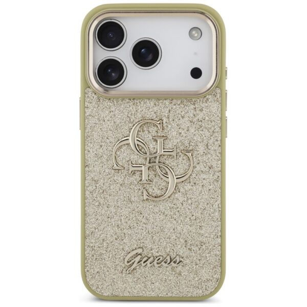 GUESS case for IPHONE 17 Pro GUHCP17LHG4SGCD (Fixed Glitter Big 4G Metal Frame) gold