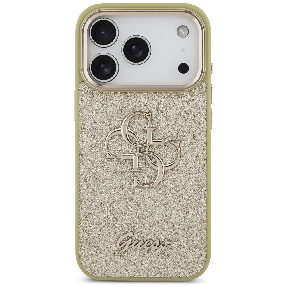 GUESS case for IPHONE 17 Pro GUHCP17LHG4SGCD (Fixed Glitter Big 4G Metal Frame) gold