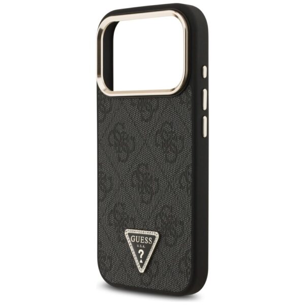 5d3c620547bcb0de4e4535c5394e1db0 GUESS case for IPHONE 17 Pro compatible with MagSafe GUHMP17LP4GTDGMK (4G PU W/ Triangle Logo) gold black