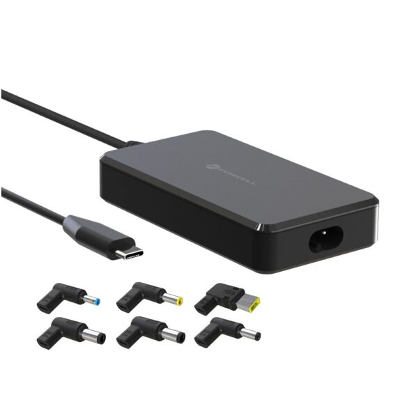 FORCELL F-ENERGY E856 uniwersal laptop charger 90W (6 adaptors) - czarny
